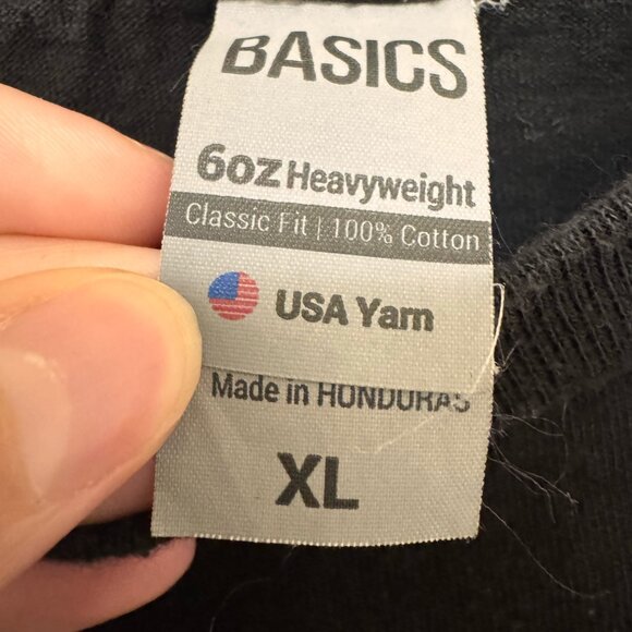 Basics Black Heavyweight T-Shirt, Size XL - Picture 3 of 6